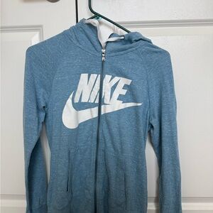 Nike Heather Blue Hoodie with White Logo